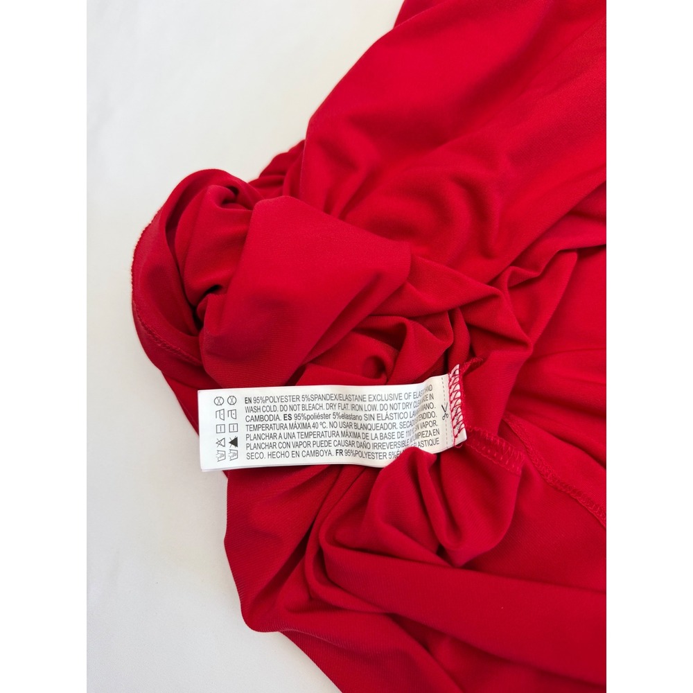 Forever 21 Contemporary Red Off Shoulder Ruched Bodycon Dress Medium - Picture 4 of 9